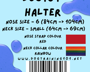 Dogtraining101 Retail Dog Super Store Small 59cm to 64cm Nose Red - Neck Rainbow - Size 6 Dog101 Halter