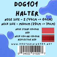 Dogtraining101 Retail Dog Super Store Medium 24cm to 29cm Nose Red - Neck Red Reflective - Size 2 Dog101 Halter