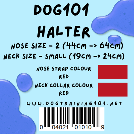 Dogtraining101 Retail Dog Super Store Small 19cm to 24cm Nose Red - Neck Red - Size 2 Dog101 Halter