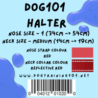Dogtraining101 Retail Dog Super Store Medium 14cm to 19cm Nose Red - Neck Reflective Red - Size 1 Dog101 Halter