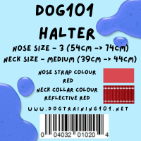 Dogtraining101 Retail Dog Super Store Medium 39cm to 44cm Nose Red - Neck Reflective Red - Size 3 Dog101 Halter