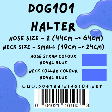 Dogtraining101 Retail Dog Super Store Small 19cm to 24cm Nose Royal Blue - Neck Royal Blue - Size 2 Dog101 Halter