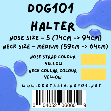 Dogtraining101 Retail Dog Super Store Medium 54cm to 59cm Nose Yellow - Neck Yellow - Size 5 Dog101 Halter