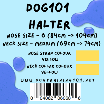 Dogtraining101 Retail Dog Super Store Medium 64cm to 69cm Nose Yellow - Neck Yellow - Size 6 Dog101 Halter
