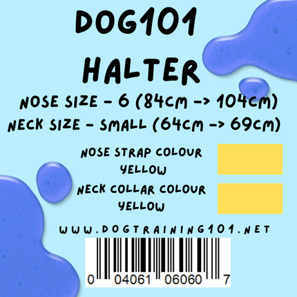 Dogtraining101 Retail Dog Super Store Small 59cm to 64cm Nose Yellow - Neck Yellow - Size 6 Dog101 Halter