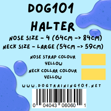 Dogtraining101 Retail Dog Super Store Large 69cm to 74cm Nose Yellow - Neck Yellow - Size 6 Dog101 Halter