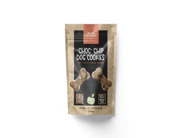 Organic dog treats Organic Dog Treats - ‘Choc’ chip dog cookies dry mix