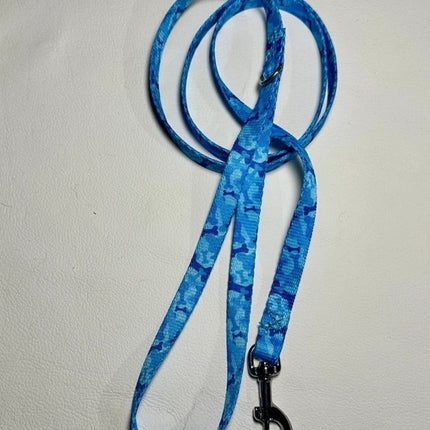 Dogtraining101 Puppy/Small Dog Blue Bone Camo 1.2m x 16mm Lead