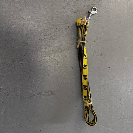 Dogtraining101 Puppy/Small Dog Yellow Paw/Black 1.2m x 15mm Lead