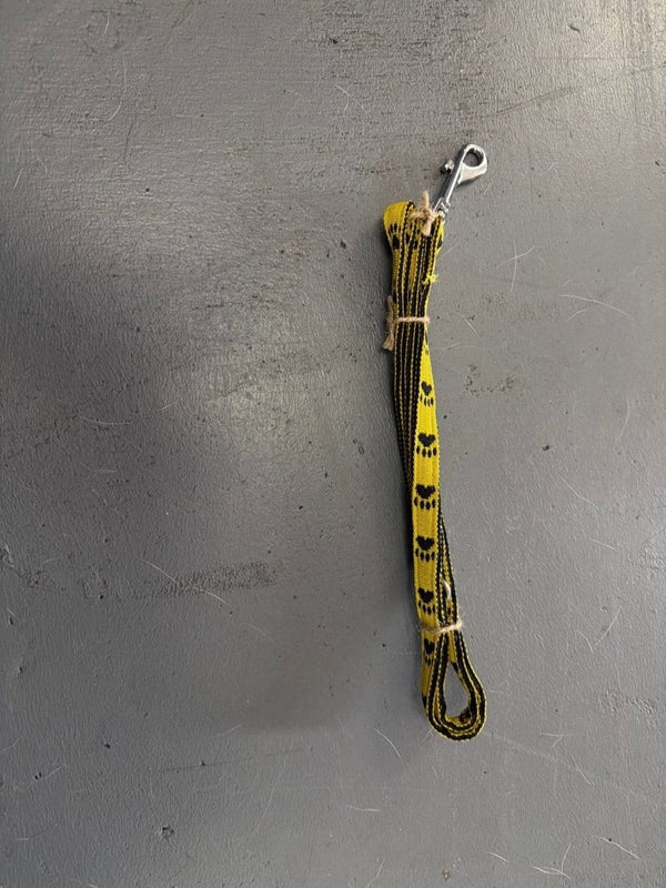 Dogtraining101 Puppy/Small Dog Yellow Paw/Black 1.2m x 15mm Lead