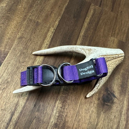 Dogtraining101 Purple - Black Clip Double Up Collar