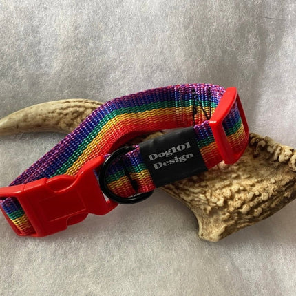 Dogtraining101 Rainbow - Red Clip Plain Collar
