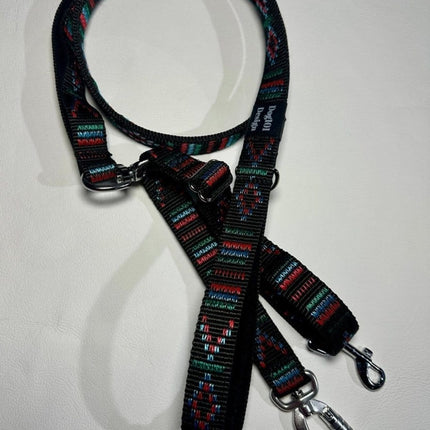 Dogtraining101 Reactive Fancy Indian Motif Black 1.5m x 25mm Lead