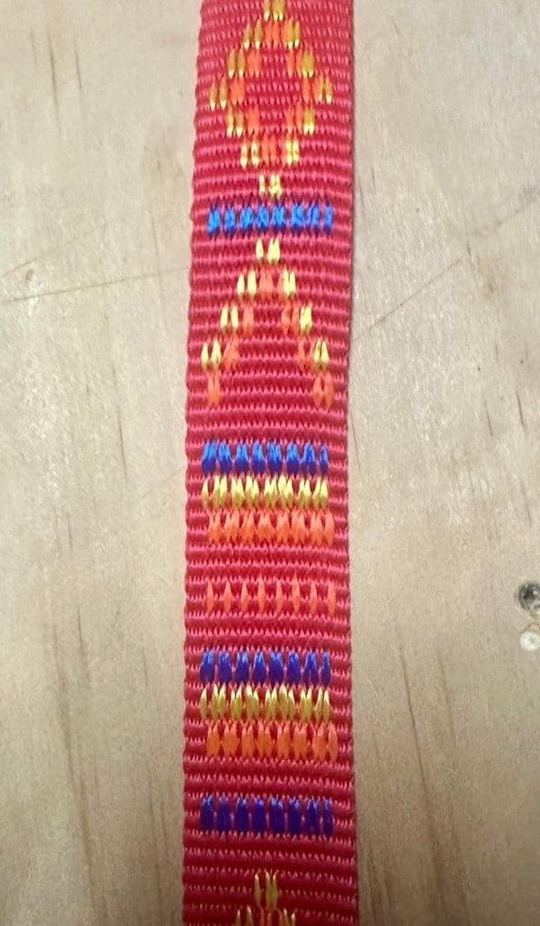 Dogtraining101 Reactive Fancy Indian Motif Red 1.5m x 25mm Lead