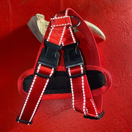 Dogtraining101 Retail Super Store Red Trim-Black Clip-Red Reflective Premium Harness (Medium)