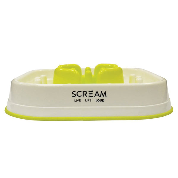 Scream Scream SLOW FEED INTERACTIVE DOG BOWL Loud Green 28x28x7cm