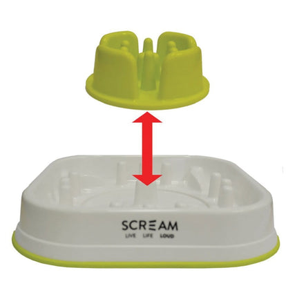 Scream Scream SLOW FEED INTERACTIVE DOG BOWL Loud Pink 28x28x7cm