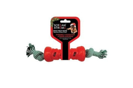 Scream Xtreme Scream Xtreme Xmas TREAT Bone Loud Red with Rope - XL
