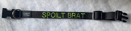 Dogtraining101 Spoilt Brat - Black Clip Plain Collar