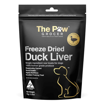 The Paw Grocer THE PAW GROCER BLACK FREEZE DRIED DUCK LIVER 72G