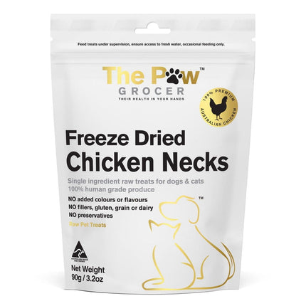 The Paw Grocer THE PAW GROCER WHITE FREEZE-DRIED CHICKEN NECK TREATS 90G