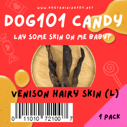 Dogtraining101 Retail Super Store Venison Hairy Skin - Large