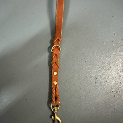 Dogtraining101 Whiskey Tan Natural Leather Short Lead