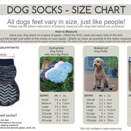 zeez 2XL / Pink Zeez Hydrophobic Non-Slip Pet Socks