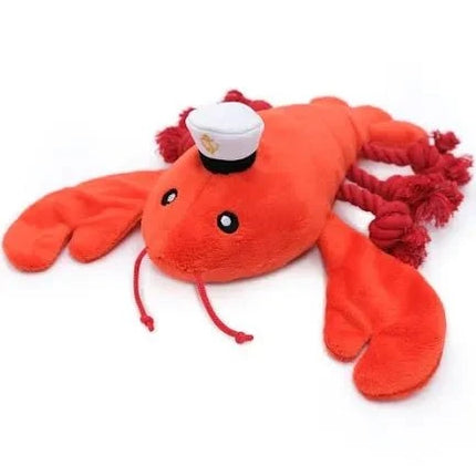 Zippy Paws ZIPPY PAWS: PLAYFUL PAL PLUSH SQUEAKER ROPE DOG TOY - LUCA THE LOBSTER
